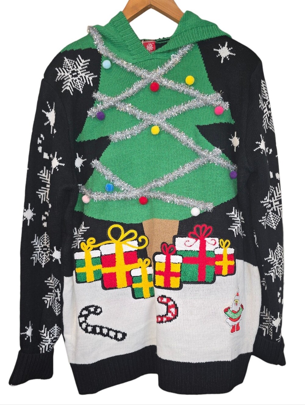 You Look Ugly Today Unisex Christmas Tree Hooded Ugly Christmas Sweater NWT Med.